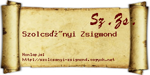 Szolcsányi Zsigmond névjegykártya