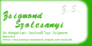 zsigmond szolcsanyi business card